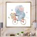 Zoomie Kids Kid Elephant on Bycicle Illustration - Painting Canvas in White | 36 H x 36 W x 1.5 D in | Wayfair 530C929FDBE6473A848BDDFDB3382438