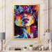 House of Hampton® Colorful Paint Stroke Woman Portrait V - Modern Canvas Art Print Plastic in Black/Blue/Pink | 44 H x 34 W x 1.5 D in | Wayfair