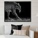 Ebern Designs Leopard In Black & White - Traditional Canvas Wall Decor Metal in Black/White | 30 H x 40 W x 1.5 D in | Wayfair