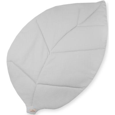 Krabbeldecke JULIUS ZÖLLNER "Blatt Waffelpiqué, Light grey", grau (hellgrau), B:110cm L:170cm, Wohndecken, Made in Germany Image