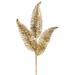 Vickerman 704585 - 24.5" Artificial Gold Feather Fern Glitter Spray (6 Pack) (RG220108)