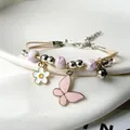 Bracelets papillon rose bijoux à la mode rick string cadeaux pour amis féminins # YXS43