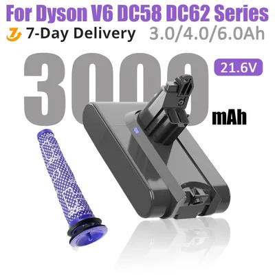 Pour Dyson V6 batterie d'aspirateur pour Dyson V6 duveteux V6 Animal SV03 SV05 SV07 SV09 DC62 DC58