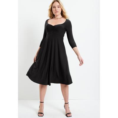 Plus Size Women's Sweetheart Swing Dress by June & Vie in Black (Size 22/24)