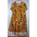 Lularoe Dresses | Lularoe Disney Minnie Mouse Print Floral Carly Mustard Maxi Dress Womens Size Sm | Color: Yellow | Size: S