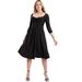 Plus Size Women's Sweetheart Swing Dress by June+Vie in Black (Size 30/32)