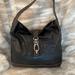 Dooney & Bourke Bags | Dooney & Bourke Croc Leather Handbag Purse Satchel Hobo With Silver Latchclosure | Color: Black | Size: 11” Wide X 10” Tall W/10” Strap Drop Approx.