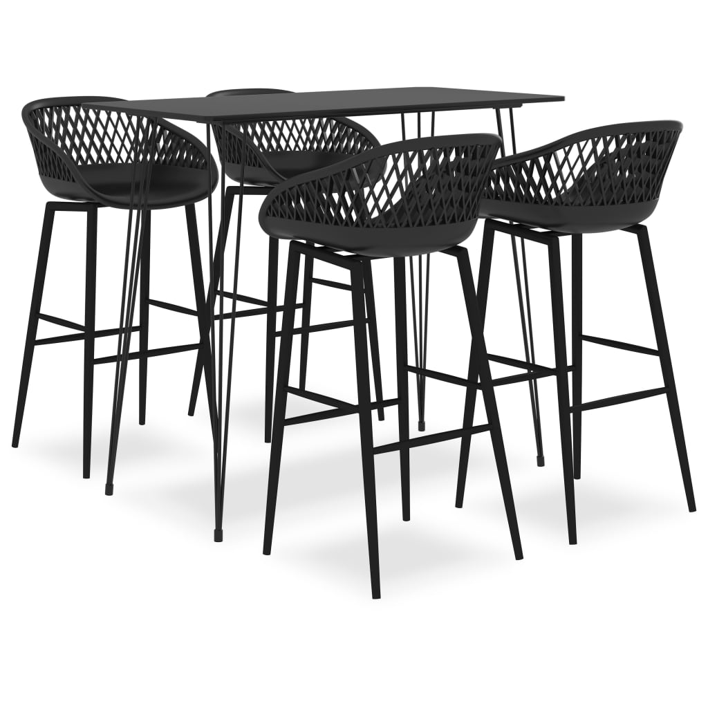 vidaXL 5-tlg. Bar-Set Schwarz Image
