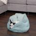 FurHaven Minky Faux Fur & Velvet Calming Hug Bed Polyester in Blue | 14 H x 18 W x 18 D in | Wayfair 11253389