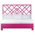 David Francis Furniture Darien Low Profile Standard Bed Wood/Wicker/Rattan in Pink | 64 H x 80 W x 85 D in | Wayfair B4505BED-K-S139