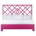 David Francis Furniture Darien Low Profile Standard Bed Wood/Wicker/Rattan in Pink | 64 H x 80 W x 85 D in | Wayfair B4505BED-K-S139