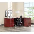 Lorell L-Shape Executive Desk Wood in Brown | 30.31 H x 72.44 W x 37 D in | Wayfair LLRPD3672LSPMY