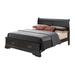 LYKE Home Anabelle Wood Panel Black Storage Bed