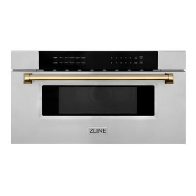 ZLINE Autograph Edition 30" 1.2 cu. ft. Built-In Microwave Drawer in Stainless Steel with Accents