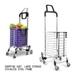 Foldable Shopping Cart Utility Stair Climber Cart with Canvas Bags