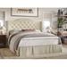 Andover Mills™ Belles Twin Tufted Platform Bed Upholstered/Polyester in White/Brown | 47 H x 42.3 W x 78 D in | Wayfair