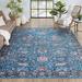 118 x 91 x 0.01 in Area Rug - Well Woven Asha Liana Vintage Oriental Teal Flat-Weave Area Rug Polyester | 118 H x 91 W x 0.01 D in | Wayfair