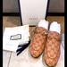 Gucci Shoes | Authentic Gucci Monogram Princetown Fur Loafers Size 9.5 | Color: Brown/Tan | Size: 9.5