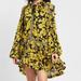 Free People Dresses | Free Pople Love Letter Yellow And Black Floral Boho Tunic/Dress Women's Size Xs | Color: Black/Yellow | Size: Xs