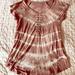 American Eagle Outfitters Tops | American Eagle Soft & Sexy Pink Tie Dye Lace Up Top Size Xs | Color: Pink/White | Size: Xxs