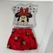 Disney Matching Sets | Disney Minnie Mouse 2 Pc Matching Set Shorts & Graphic T-Shirt - Size 18 Months | Color: Red/White | Size: 18mb