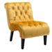 House of Hampton® Dekle Tufted Armless Chaise Lounge Wood/Velvet in Brown | 33.86 H x 22.83 W x 30.71 D in | Wayfair
