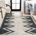 Black 60 x 35 x 0.25 in Area Rug - Foundry Select Bonnes Chevron Machine Made Power Loom Area Rug in Ivory/Chenille | Wayfair