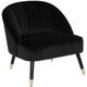 Fauteuil Naova velours noir Atmosphera créateur d'intérieur - Noir