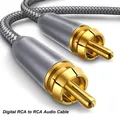 Câble Audio Coaxial Numérique RCA vers RCA Mâle Caisson de Basses TV Plaqué Or Haute Fidélité 1m