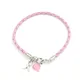 Bracelets en cuir tressé PU rose simple bijoux de sensibilisation au cancer du sein bracelet avec
