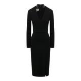 Gucci Dresses | Gucci Runway Deep-V Dress With Detachable Collar | Color: Black/Tan | Size: 6