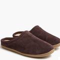 J. Crew Shoes | J Crew Womens Brown Leather Slippers W/ Runner Soles Fleece Lining Size 7/8 | Color: Brown | Size: 7/8