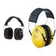 3M Kapselgehörschutz 90563E, Zusammenklappbarer Ohrenschützer, schwarz, 1 Stück & 3M Peltor Optime I Ohrenschützer H510A, Leichter Gehörschutz mit weichen Kissen, gelb, 1er Pack