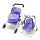 ANIVIA Dolls Pram, Doll Pushchair, 8 in 1 Stroller Dolls Pushchair & Pram Toys Gift For Kids, Suitable Dolls Up to 14 inch - Purple