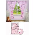 NURSERY 2PC BEDDING SET FOR COT BED WITH MATCHING DECORATIVE CURTAINS BABY ROOM HELLO KITTY