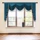 ELKCA Thick Chenille Window Curtains Valance for Living Room Peacock Blue Waterfall Valance for Bedroom,Rod Pocket,1 Panel (Peacock Blue, W89)