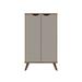 Hampton Shoe Closet with 4 Shelves Solid Wood Legs in Off White and Maple Cream - Manhattan Comfort 65-20PMC11