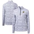 Women's Cutter & Buck Charcoal Baldwin Wallace Yellow Jackets Traverse Camo Quarter-Zip Pullover Top