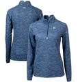 Women's Cutter & Buck Navy North Carolina Tar Heels Traverse Camo Quarter-Zip Pullover Top