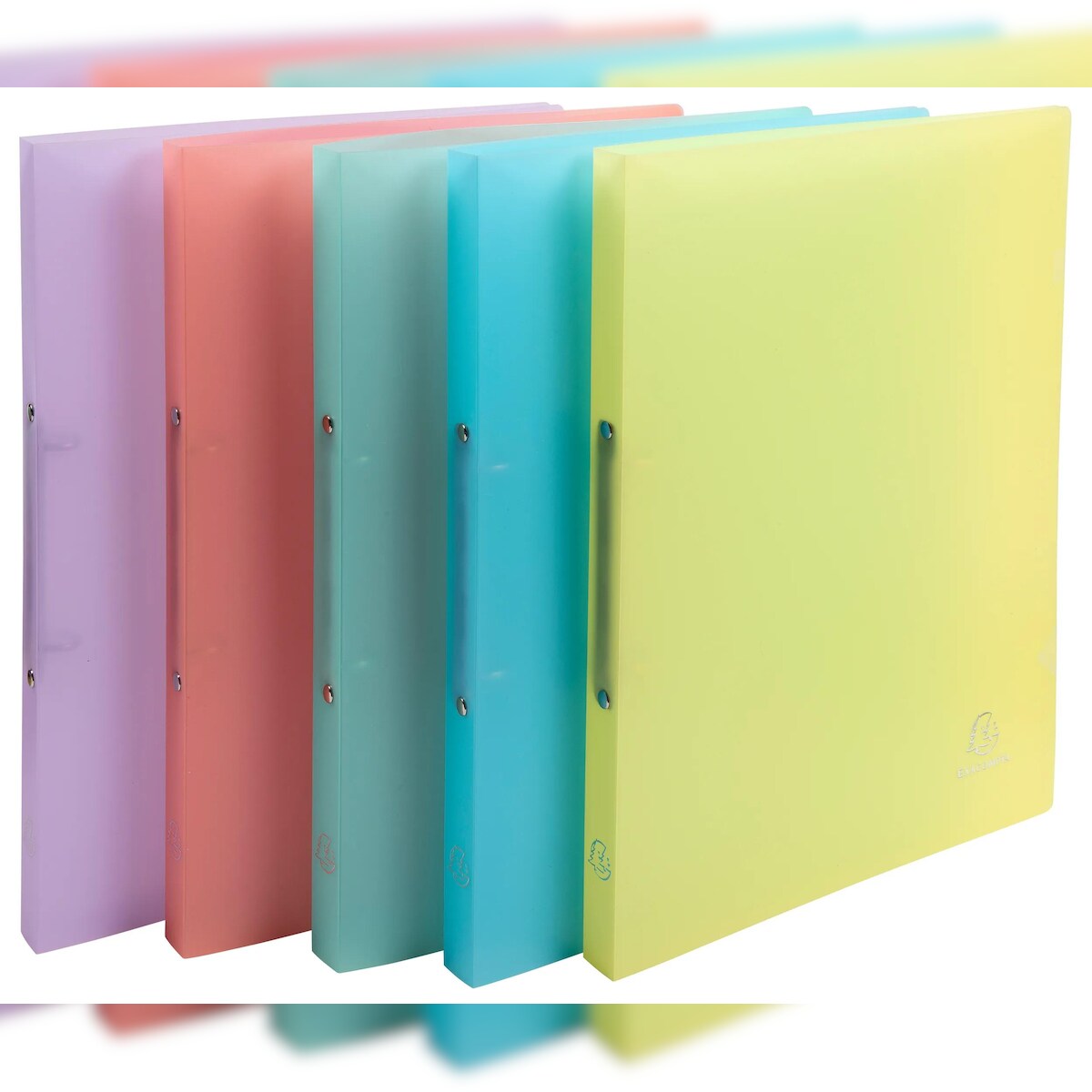 Exacompta 54170E 20x Ringbuch A4 aus PP, 2 Ringe 15mm, Chromaline Pastell - Farben sortiert