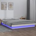 vidaXL LED Bed Frame White 120x190 cm Small Double Solid Wood