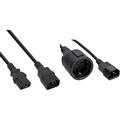 InLine 16635 Kaltgeräteverlängerung, C13 auf C14, 5m & Netz Adapter Kabel, InLine®, Kaltgeräte C14 auf Schuko Buchse, 1m (1 Stück)