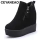 CEYANEAO – bottes chaudes à plate-forme avec fermeture éclair pour femme chaussures d'hiver