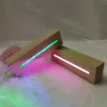 Base LED rectangulaire en bois de hêtre massif pour lampe à lettres en résine verre acrylique