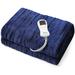 HYLEORY HBT Flannel Heated Throw Polyester in Blue | 60 H x 50 W in | Wayfair Blanket-DRGT-Navy