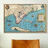 Fleur De Lis Living 'Antique Maps of Florida & Cuba' by Jacques Le Moyne De Morgues Graphic Art on Canvas Canvas/Metal | Wayfair