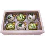 Kurt Adler 6 Piece Glass Ball Ornament Set Glass in Green/White | 3 H x 3 W x 3 D in | Wayfair GG0886