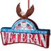 Kurt Adler U.S. Veteran Plaque w/ Eagle Hanging Figurine Glass in Blue/Red/White | 4.5 H x 4 W x 2 D in | Wayfair J1354