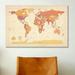 East Urban Home 'Map of The World VII' by Michael Tompsett Graphic Art on Canvas Canvas/Metal in Brown/White | 40 H x 60 W x 1.5 D in | Wayfair