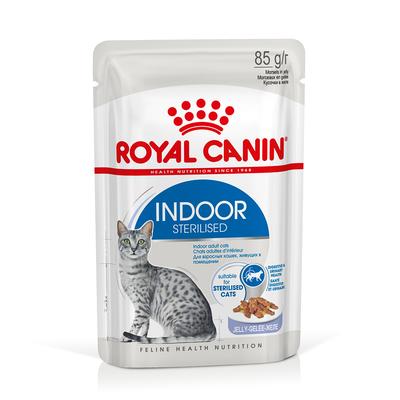 48x85g Indoor Sterilised en gelée Royal Canin - Sachet pour chat